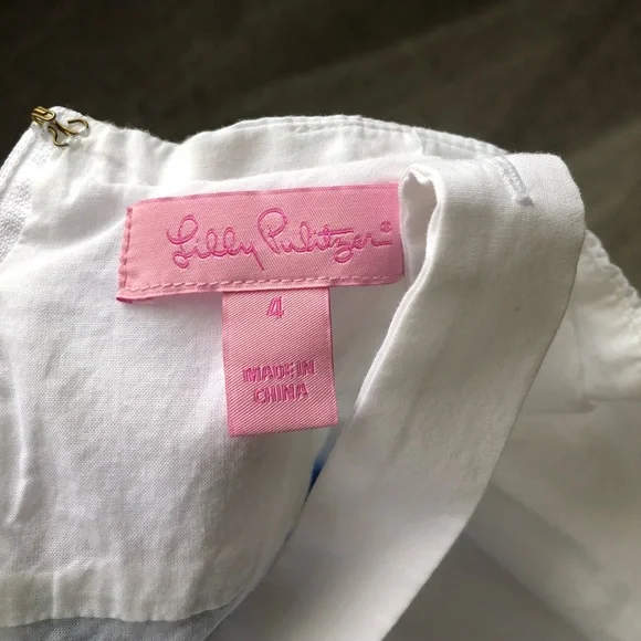 Lilly Pulitzer size 4 Yesenia dress, blue green and white - Picture 6 of 9